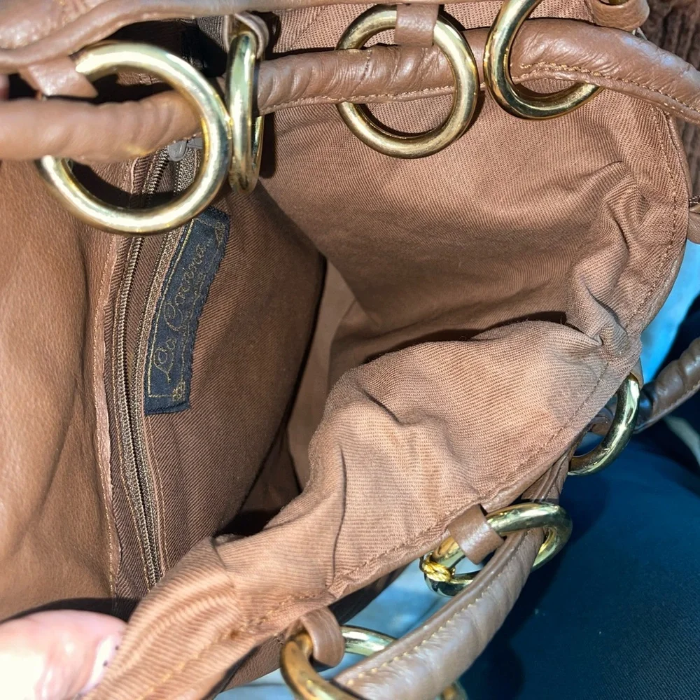 La Covina Vintage Elegant Brown Leather Shoulder Bag